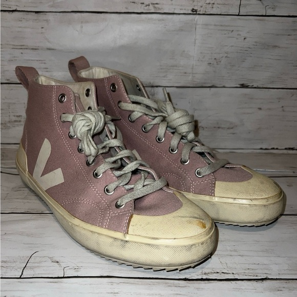 Veja Nova High Top Canvas Babe Pierre Sneakers Pink Women’s 9 - Picture 3 of 7